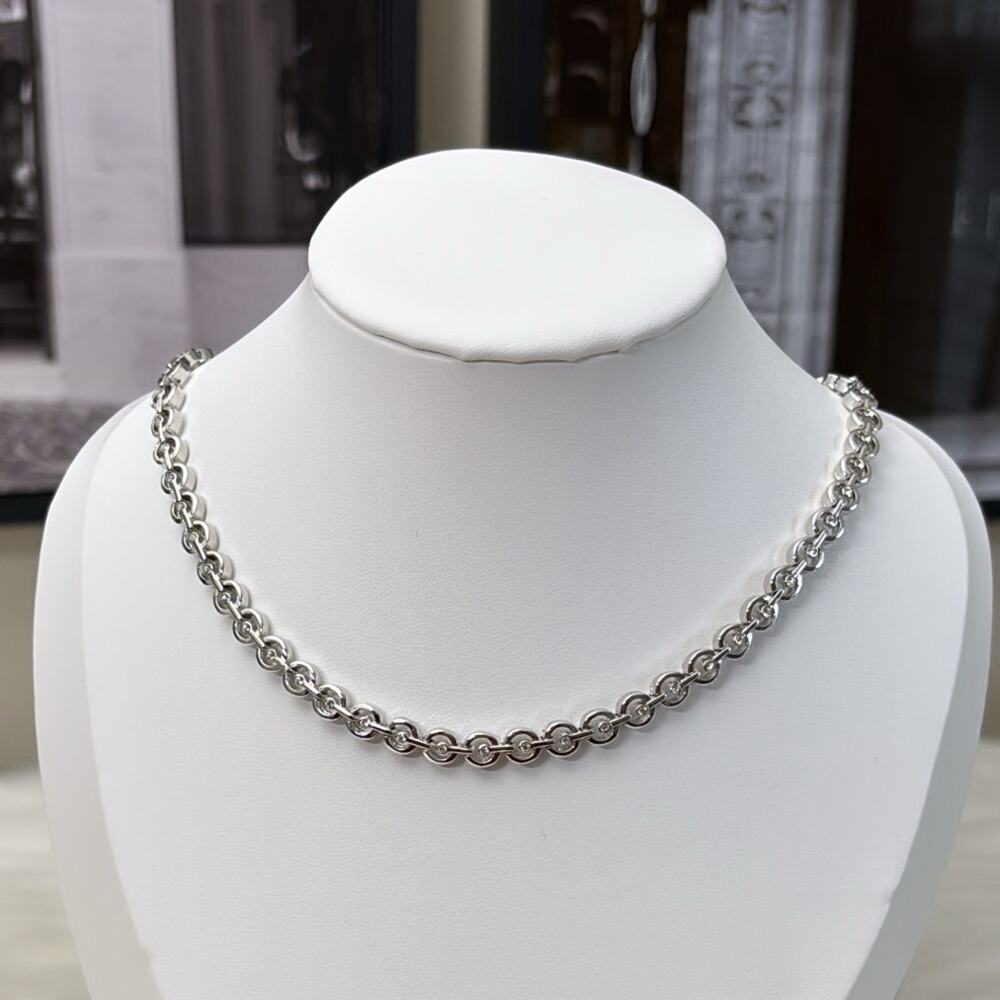 Nina Ricci Rhodium Plated Necklace with Swarovski Crystals 16-17" Length - Picture 2 of 4